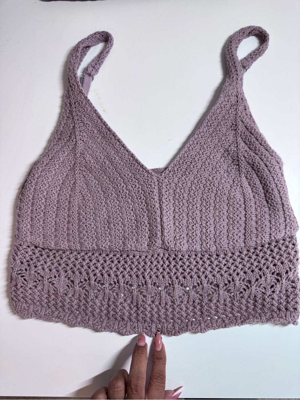 Hollister Crochet Crop Bralette in Mauve